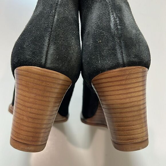 New Andre Assous Palmer Chelsea Boot Black-Suede Wedges Size 8 - Picture 5 of 9